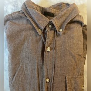 J.Crew Men’s Slim Fit Brown Oxford Button Down
